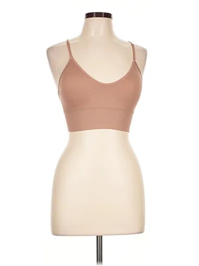 Pre-owned Danskin Tank Top Tan Strapless Neckline Tops