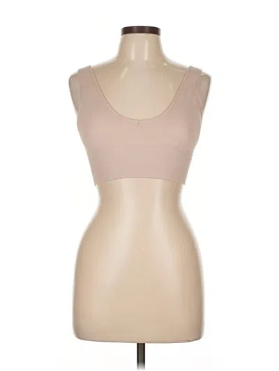 Pre-owned Danskin Tank Top Tan Strapless Neckline Tops In Brown