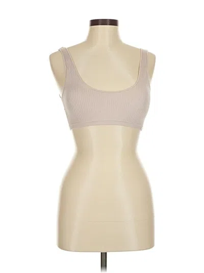 Pre-owned Danskin Tank Top Tan Strapless Neckline Tops In Brown