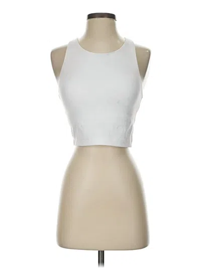 Pre-owned Danskin Tank Top White Halter Neckline Tops