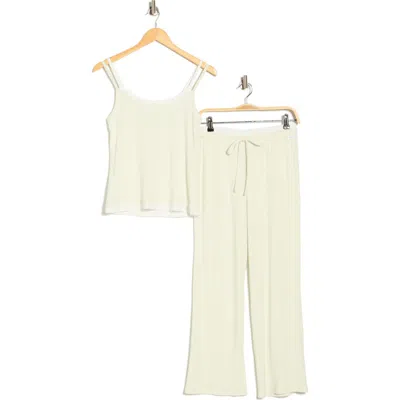 Danskin Variegated Ribbed Camisole & Pants Pajamas In Neutral