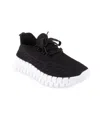 Danskin Lace-up Knit Sneaker In Black