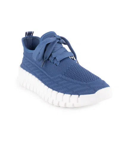Danskin Women's Baton Lace-up Sneakers In Steel Blue