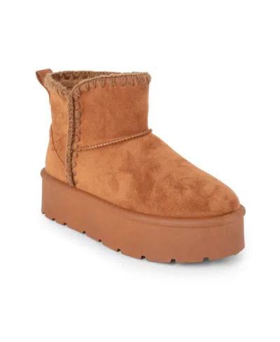 Danskin Women's Beignet Slip On Boots In Chestnut