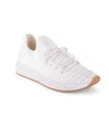 Danskin Women's Bloom Textured Sneaker In White,gum- Polyester Stretch Knit