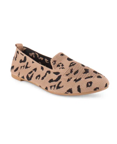 Danskin Women's Cozy Slip-on Loafers In Leopard