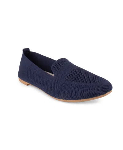 Danskin Women's Cozy Slip-on Loafers In Navy