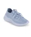 Danskin Women's Ecstatic Lace-up Sneakers In Medium Blue- Polyester Stretch Knit
