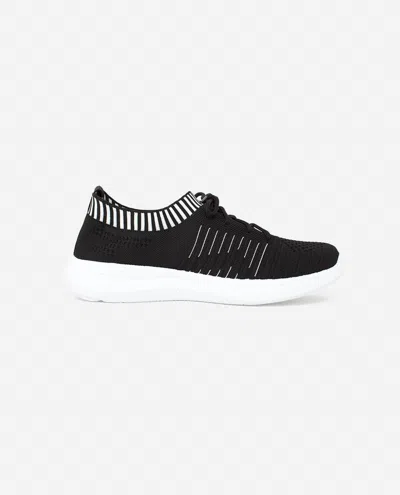Danskin Women's Energy Lace Up Sneaker In Black/ White