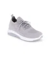 Danskin Women's Free Lace-up Sneaker In Gray- Polyester Stretch Knit