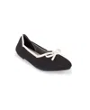 Danskin Women's Glow Slip On Ballet Flats In Black,ivory