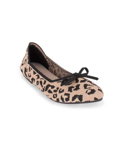 Danskin Women's Glow Slip On Ballet Flats In Cheetah