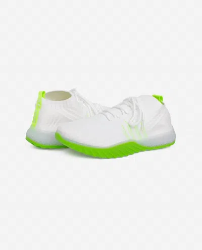 Danskin Women's Positive Lace Up Sneaker In White And Lime