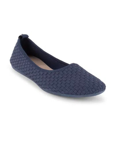 Danskin Women's Saunter Slip On Ballet Flat In Blue