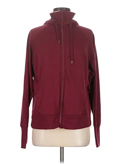 Pre-owned Danskin Zip Up Hoodie In Burgundy