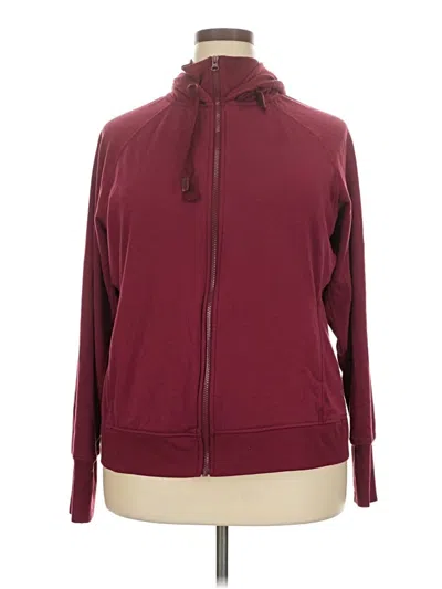 Pre-owned Danskin Zip Up Hoodie In Burgundy
