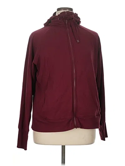 Pre-owned Danskin Zip Up Hoodie In Burgundy
