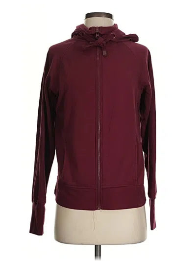 Pre-owned Danskin Zip Up Hoodie In Burgundy