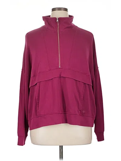 Pre-owned Danskin Zip Up Hoodie In Burgundy