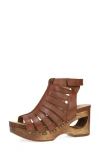 Dansko Adie Ankle Strap Platform Wedge Sandal In Tan Calf