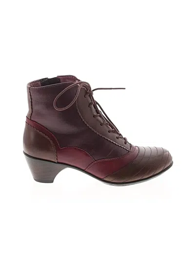 Pre-owned Dansko Ankle Boots In Burgundy