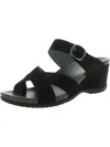 Dansko Aubree Nubuck Womens Slip On Wedge Wedge Sandals In Black