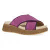 Dansko Bridget Cork Platform Sandals In Plum Burnished
