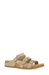 Dansko Campbell Platform Wedge Slide Sandal In Sand Milled Nubuck
