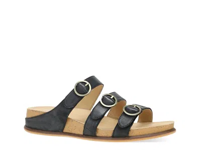Dansko Campbell Wedge Sandal In Black