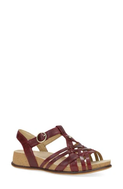 Dansko Christa Slingback Platform Wedge Sandal In Burgundy