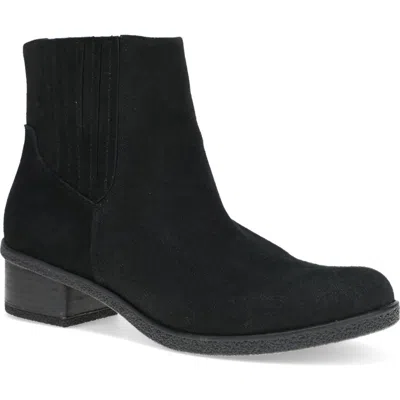 Dansko Daisie Waterproof Chelsea Boot In Black Waterproof Suede