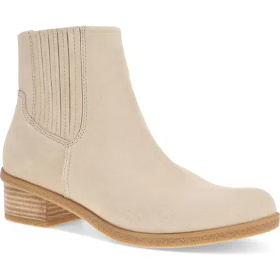 Dansko Daisie Waterproof Chelsea Boot In Bone Waterproof Suede