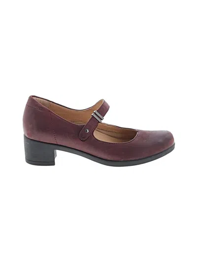 Pre-owned Dansko Flats In Burgundy