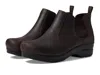 Dansko Ankle Boot With Side Elastics In Black Oiled Leather In Multi
