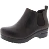 Dansko Ankle Boot With Side Elastics In Black Oiled Leather In Multi