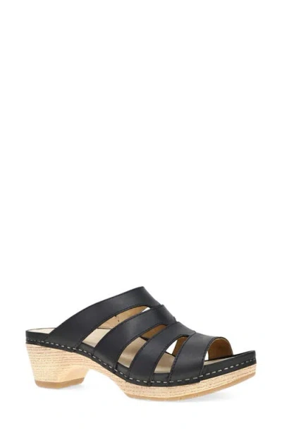 Dansko Lyndi Platform Slide Sandal In Black