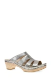 Dansko Lyndi Platform Slide Sandal In Platino Metallic