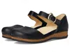 Dansko Mae Ankle Strap Platform Clog In Black