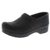 Dansko Narrow Pro Cabrio Womens Leather Round Toe Clogs In Black