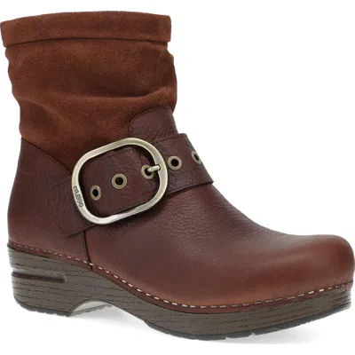 Dansko Pearson Leather Clog Boot In Brown