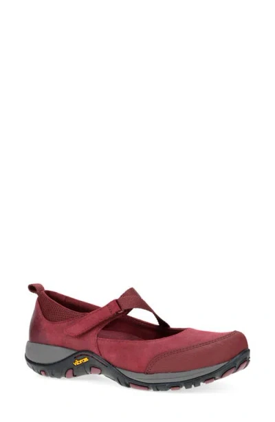 Dansko Primrose Flat In Wine Burnished Suede