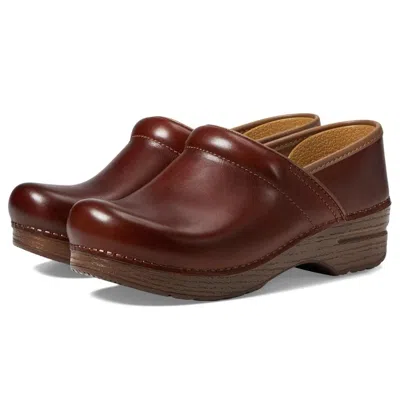 Dansko Professional Casual Clogs Womens -brown Leather Wedge Shoes Ham844