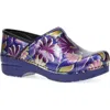Dansko Professional Clog In Indigo Floral Patent