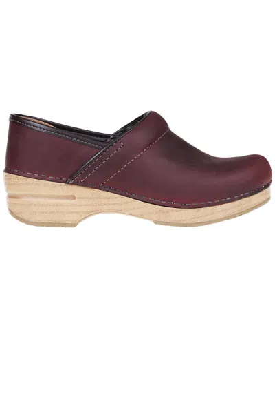 Dansko Professional Oiled Clogs In Red