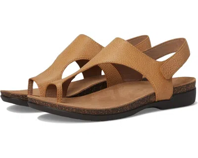 Dansko Reece Thong Honey Leather Adjustable Strap Sandals Jzz1243 In Brown