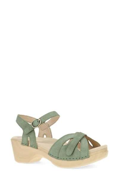 Dansko Season Sandal In Sage Suede