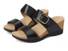 Dansko Shannon Platform Wedge Slide Sandal In Black