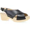 Dansko Sloane Slingback Platform Sandal In Black Calf