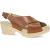 Dansko Sloane Slingback Platform Sandal In Tan Calf
