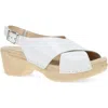 Dansko Sloane Slingback Platform Sandal In White Full Grain